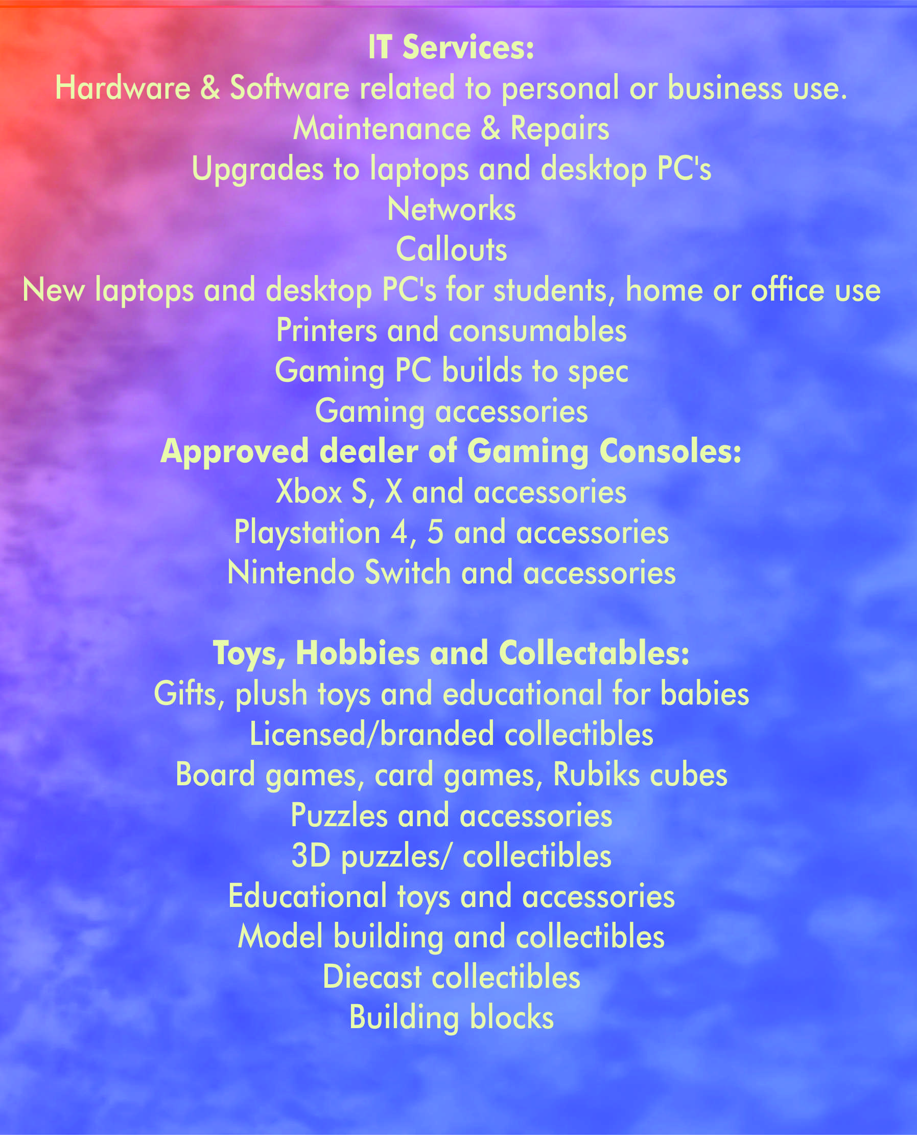 text for site